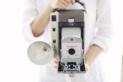 1950년대 커다란 디스플레이용 앤틱 카메라 폴라로이드 800